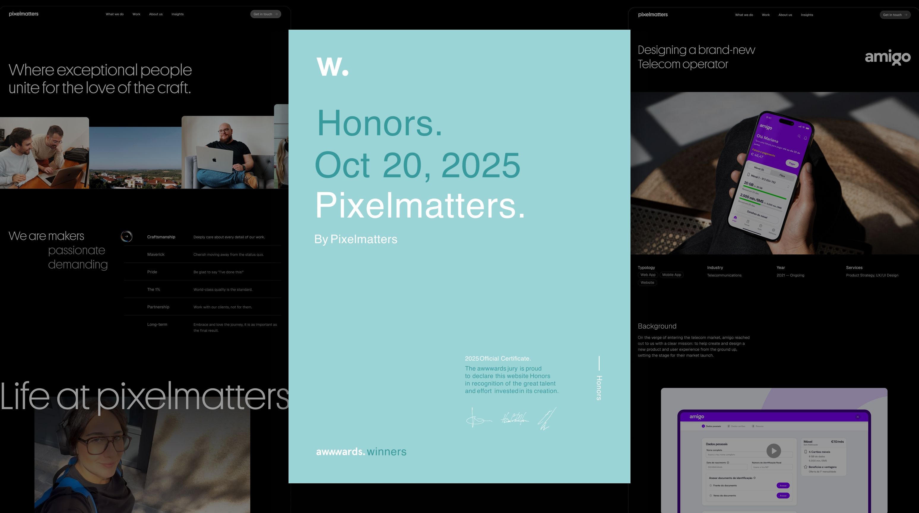 Our website was recognized with an Awwwards Honorable Mention